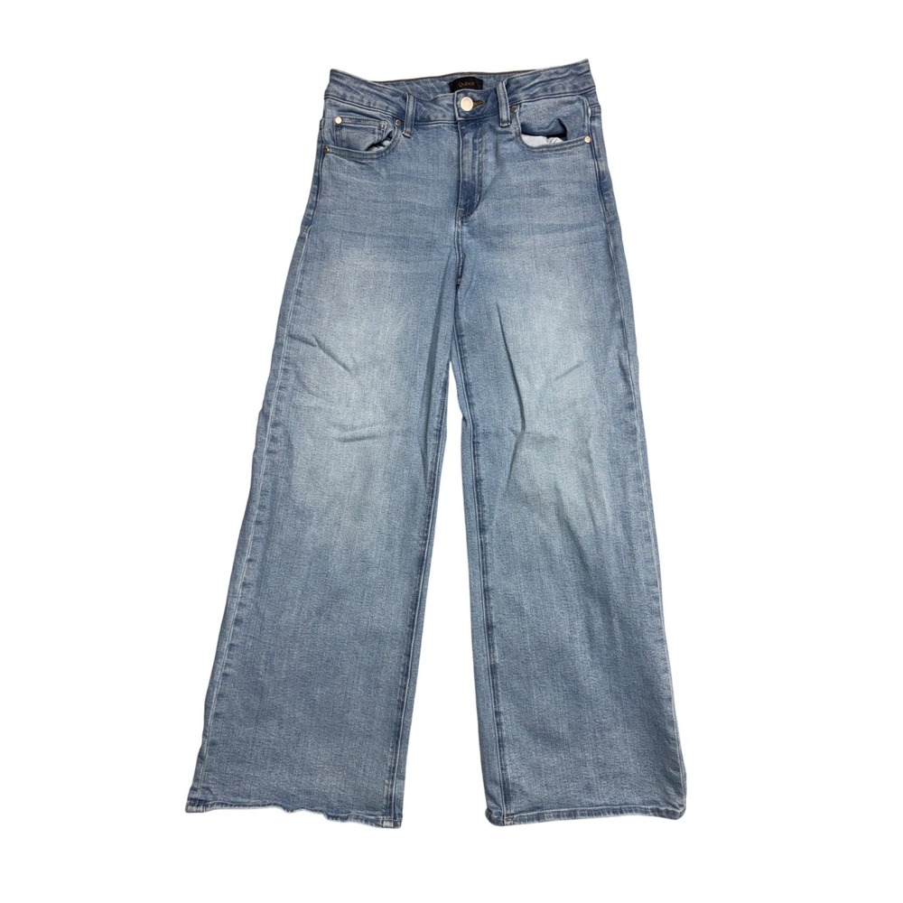 Quince Bella Stretch Wide Leg Jeans Frosted Blue Light Wash Denim 28 CRGCLC006